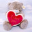 Мишка Тедди с темно-бордовым сердцем I Love You