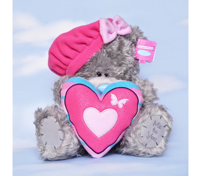 Мишка Тедди в розовом берете с сердцем