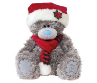 Мишка в шапке и шарфе Деда Мороза