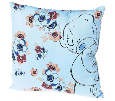 Нежно-голубая подушка с мишкой Тедди