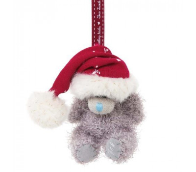 Плюшевый мишка Тедди MTY в шапке Деда Мороза на ёлку