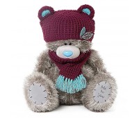 Мишка Тедди MTY  в шапочке с ушками и шарфике