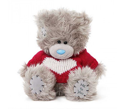 Мишка Тедди MTY  в красном свитере с сердцем