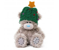 Мишка Тедди в зеленой шапке со звездой Мишка Тедди в зеленой шапке со звездой