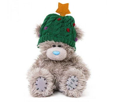 Мишка Тедди в зеленой шапке со звездой