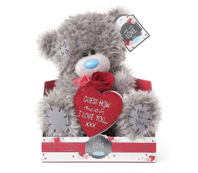 Мишка Тедди MTY с розочками и ярко-красным сердцем
